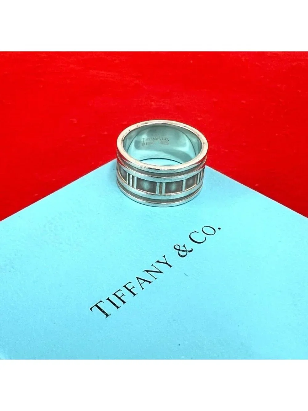 Tiffany & Co Vintage Atlas Wide Ring 925 Sterling Silver